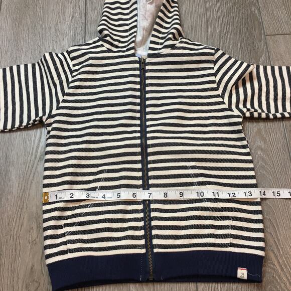 NWT Me & Henry Kids Hoodie 3/4Y Black White Striped Zip-Up Cotton - Picture 4 of 8